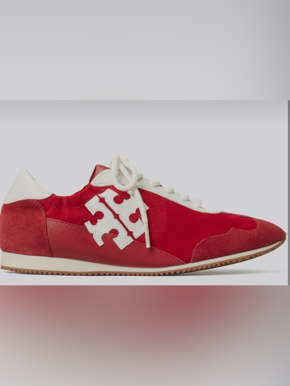 New Tory Burch Suede Lace-Up Sneakers - Picture 13 of 13